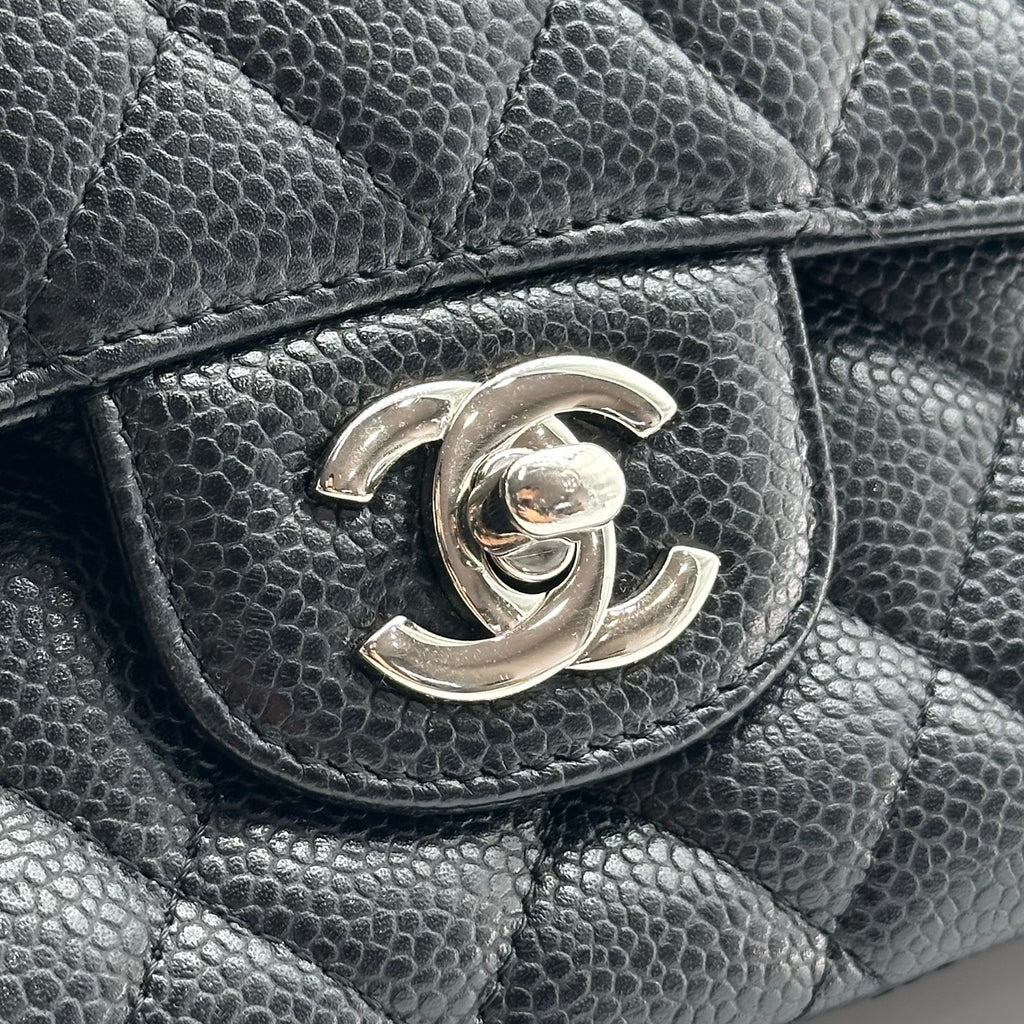 Chanel Black Caviar Medium Classic Double Flap Bag SV