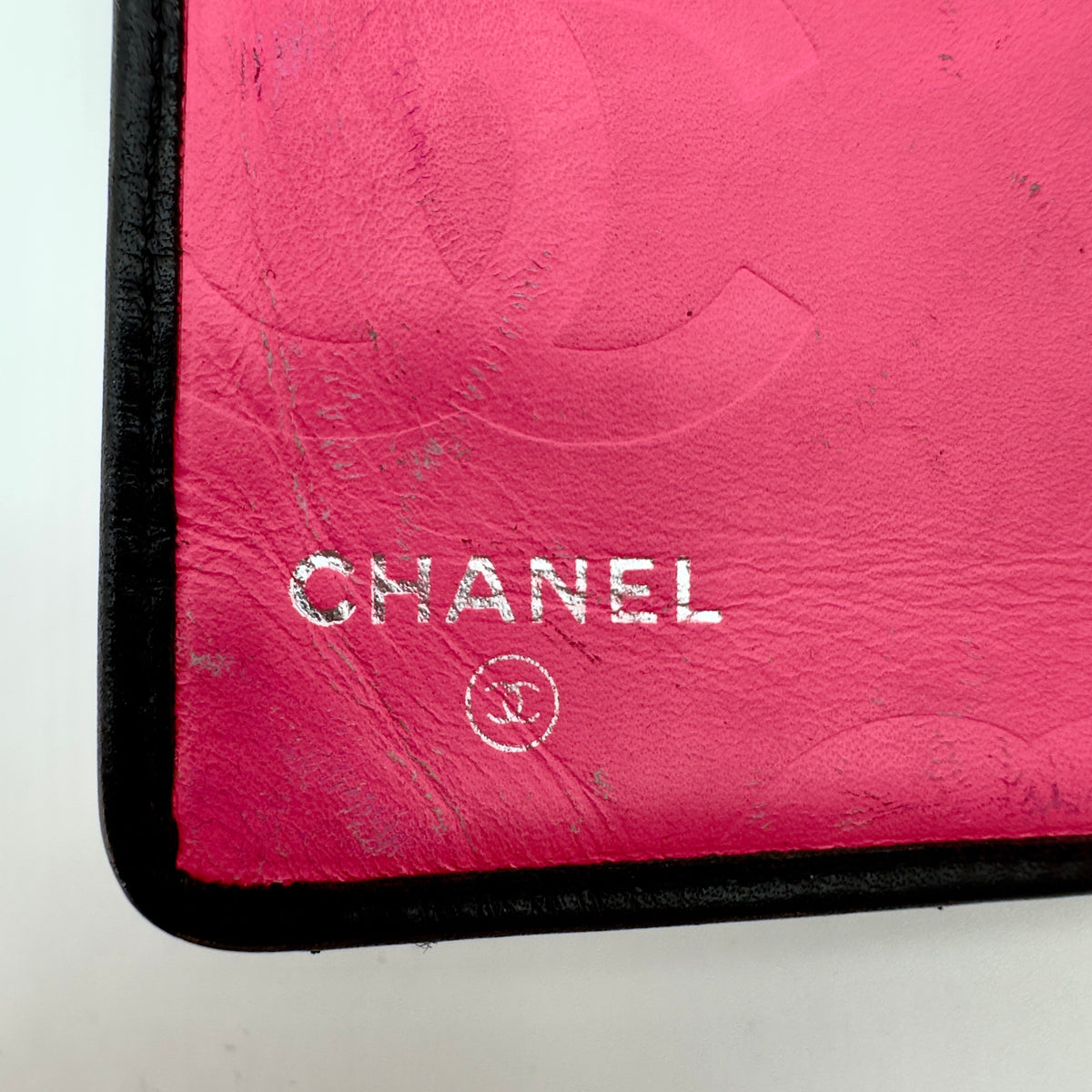 Chanel Quilted Calfskin Cambon Line Long Black and Pink Bifold Wallet