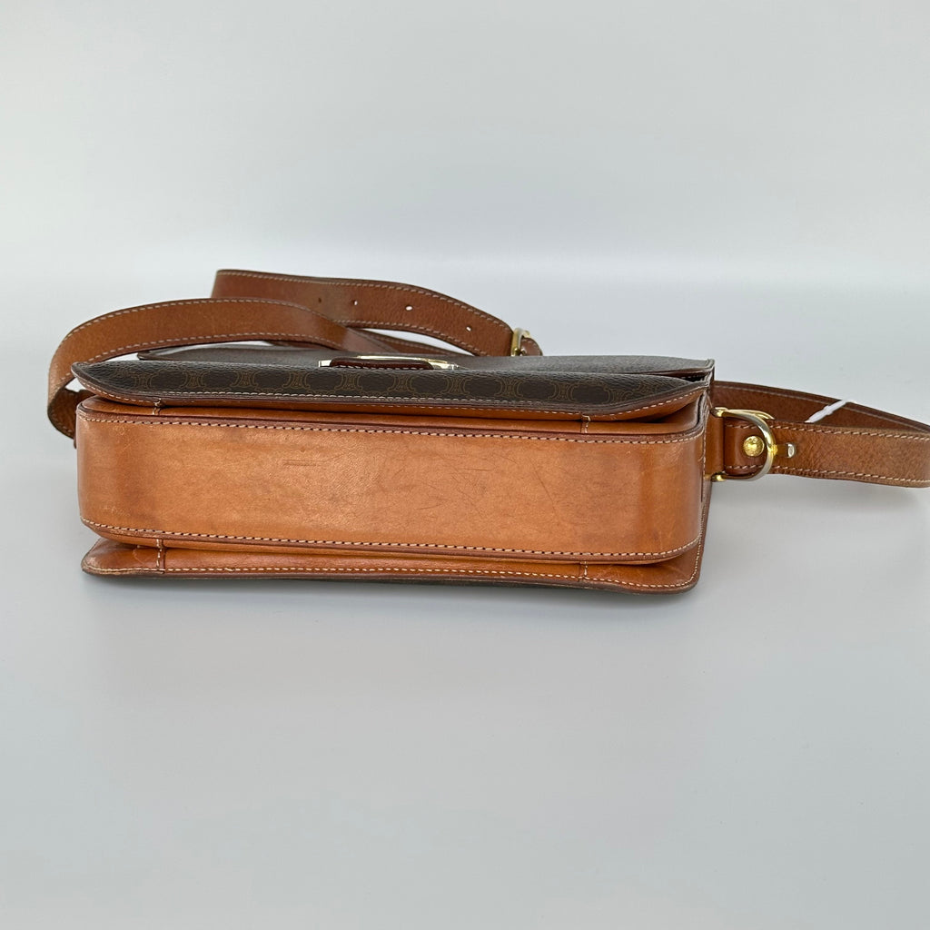 Celine Macadam Blason Triomphe Logo Horse Carriage Hardware Leather Shoulder Bag Pochette Sacoche