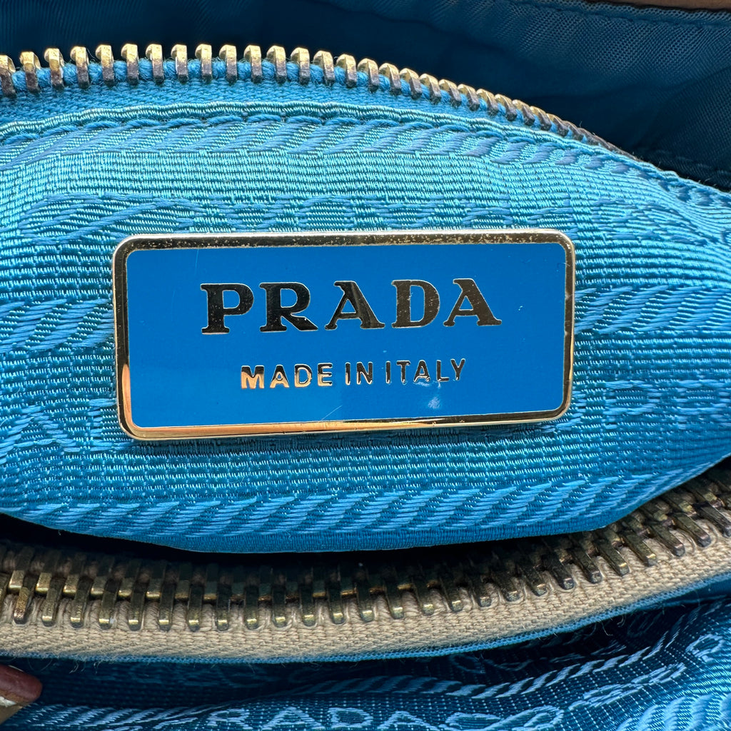 prada cloth mini bag multicolor printed canvas