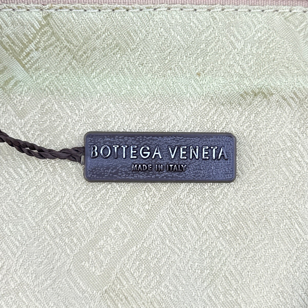 Bottega Veneta Vintage Leopard Print Triangle Logo Flap Shoulder Bag Brown