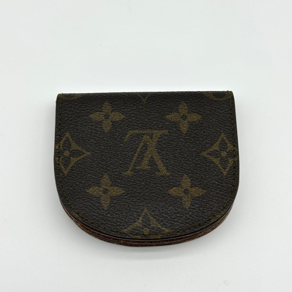 Louis Vuitton Monogram Canvas Porte Monnaie Gousset Small Brown Coin Purse