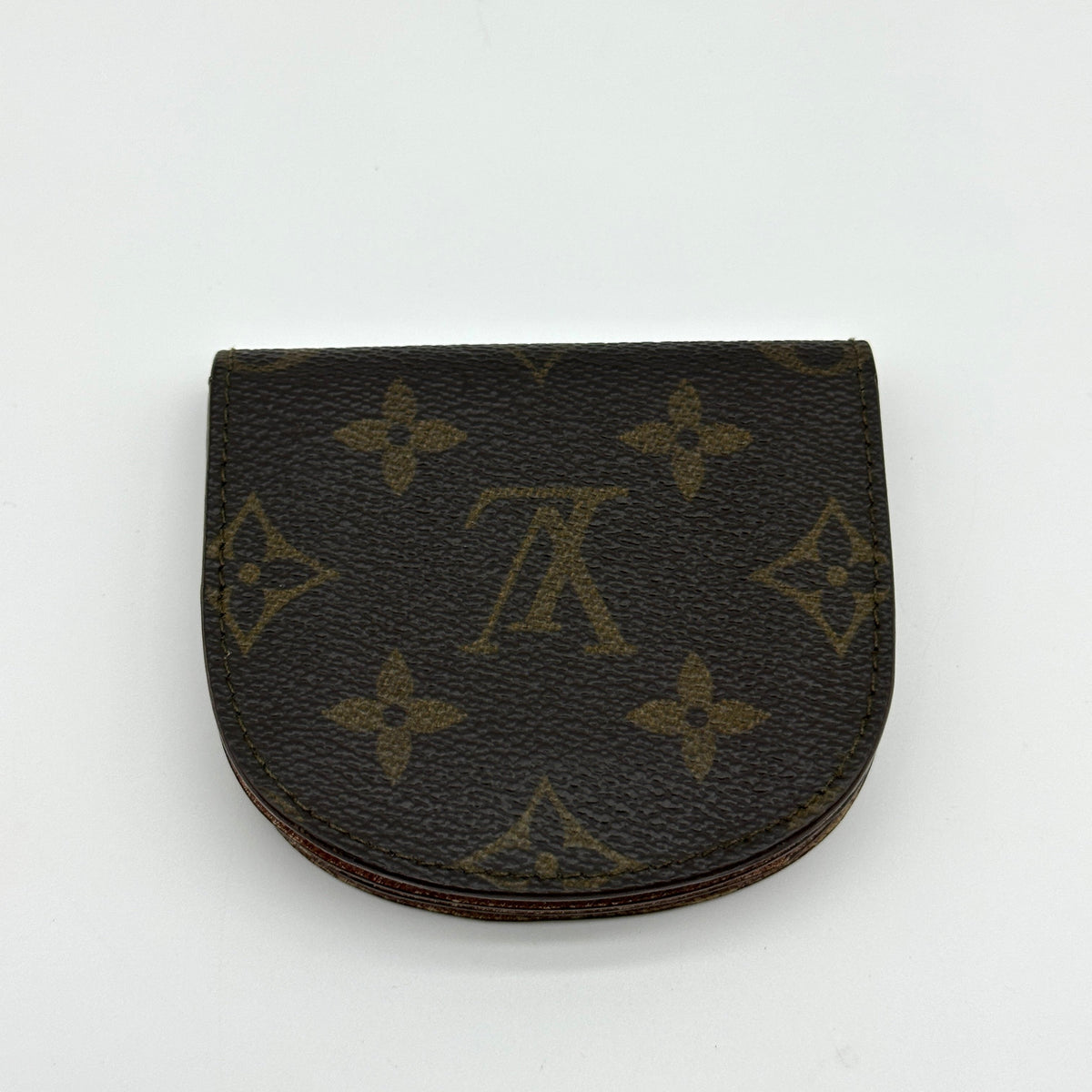 Louis Vuitton Monogram Canvas Porte Monnaie Gousset Small Brown Coin Purse