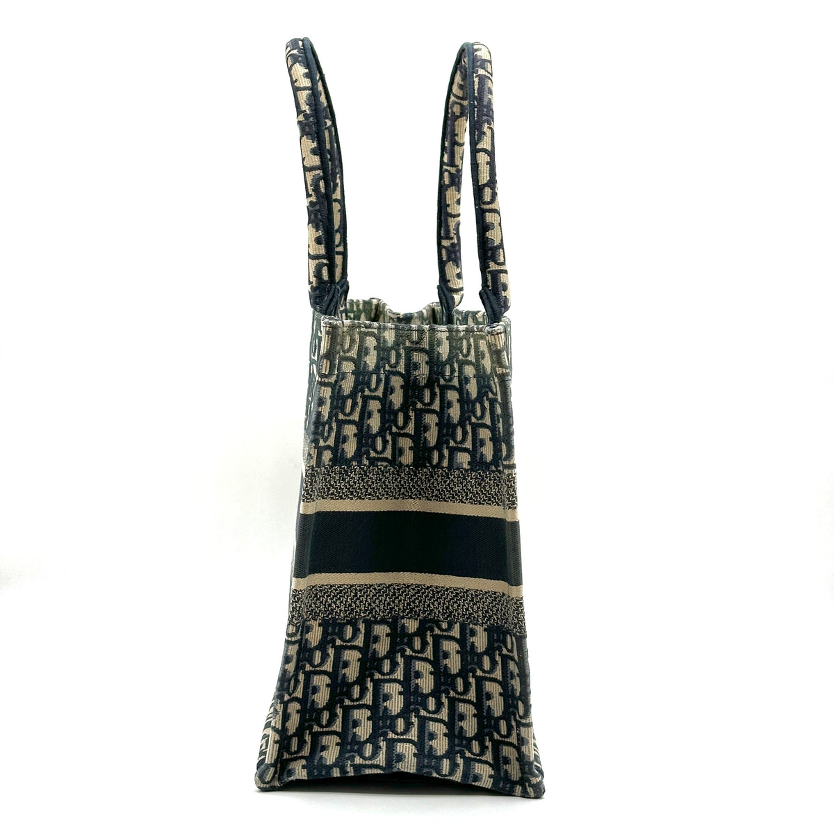 Dior Oblique Canvas Book Tote Medium Navy Tote Bag