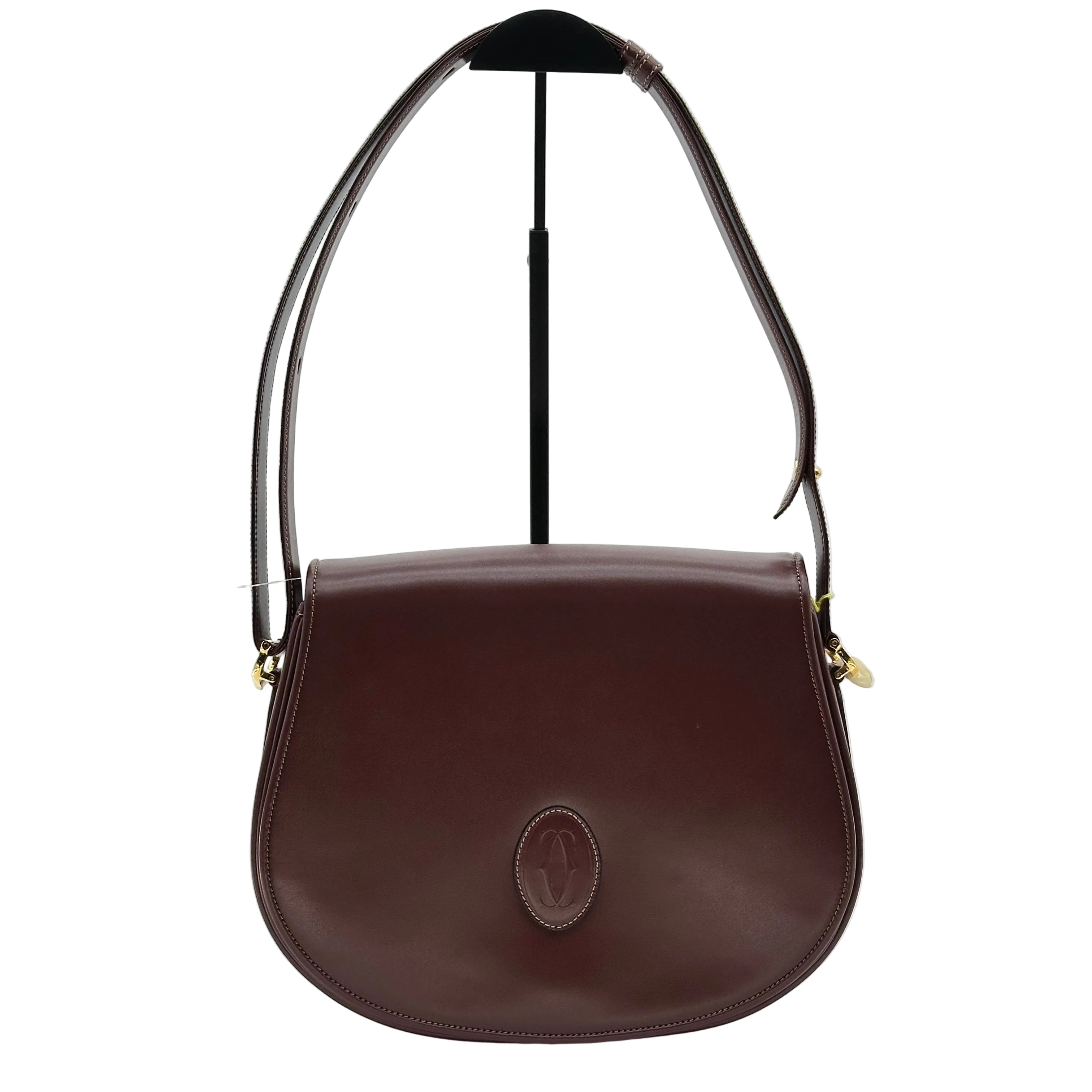 cariter must de cartier burgundy bordeaux shoulder bag