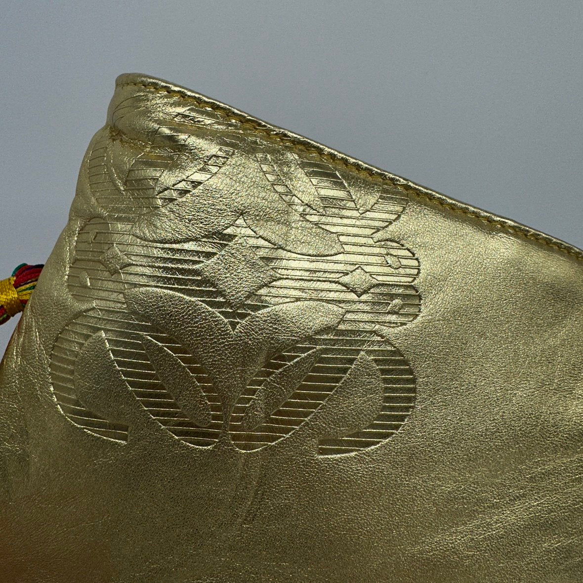 Loewe Nappa Leather Anagram Fringe Gold Shoulder Bag