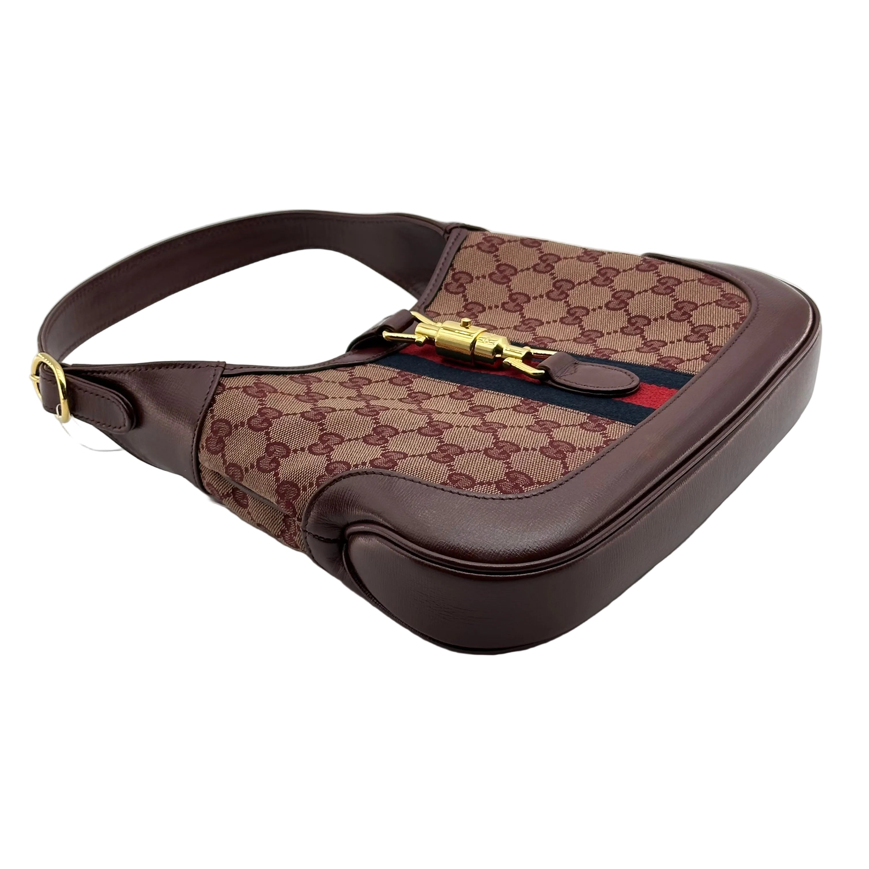 Gucci Burgundy GG Supreme Jackie 1961 Small Shoulder Bag
