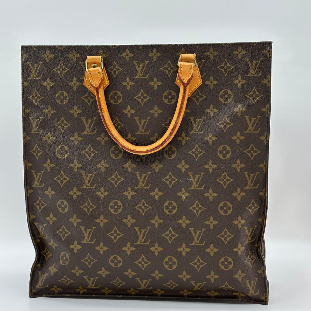 LOUIS VUITTON Monogram Sac Plat Tote HandBag M51140