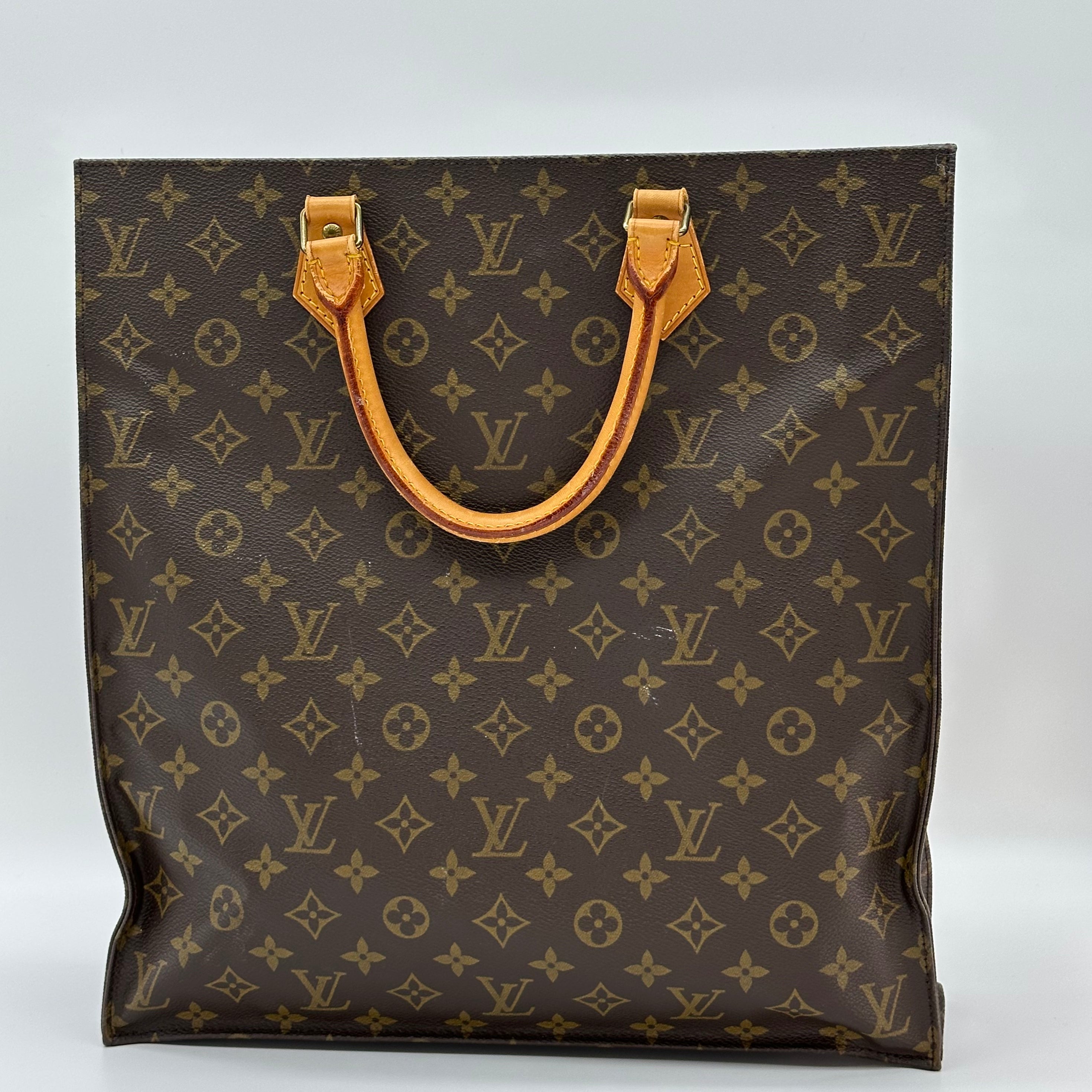 LOUIS VUITTON Monogram Sac Plat Tote HandBag M51140