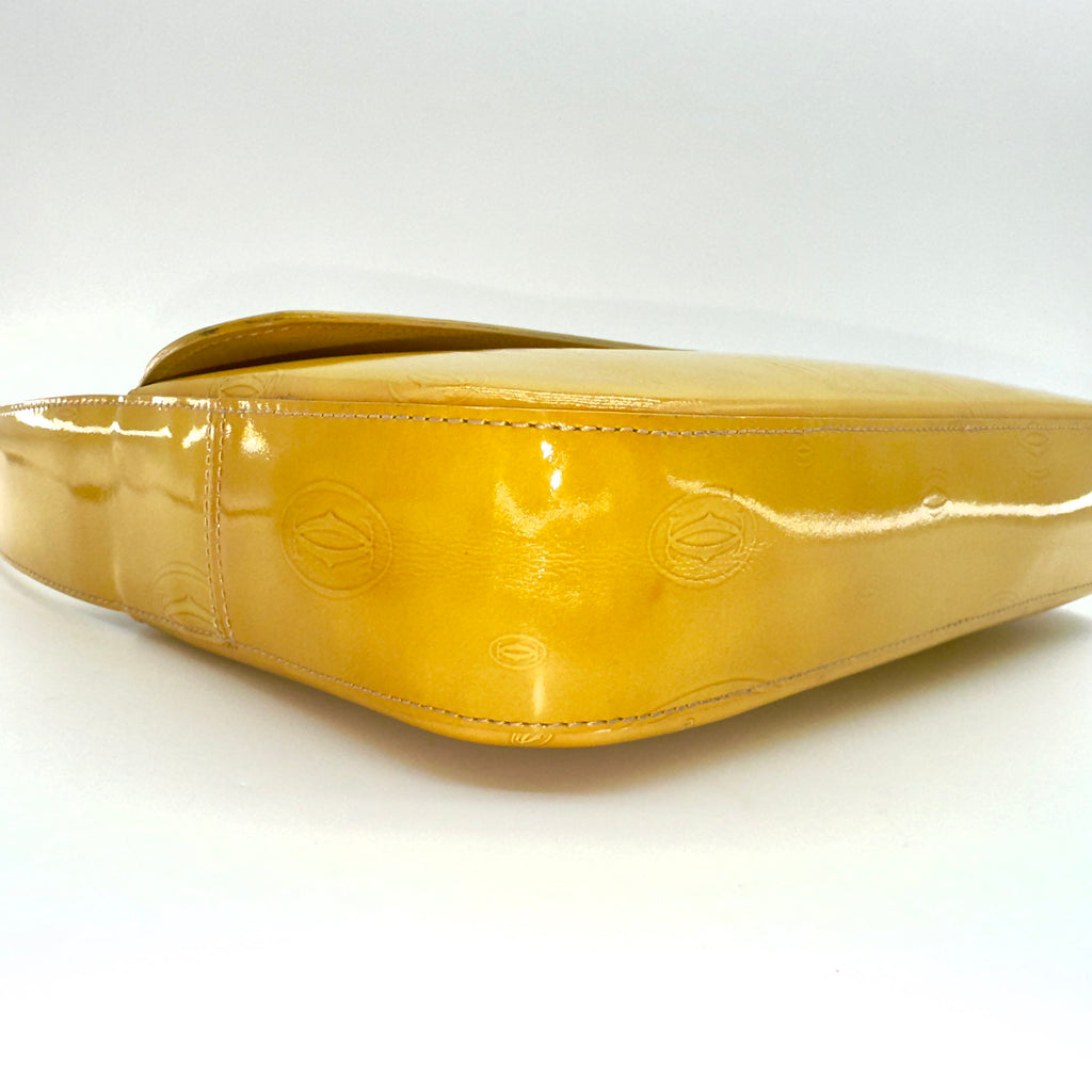 Cartier Patent Leather Happy Birthday Small Yellow Shoulder Bag