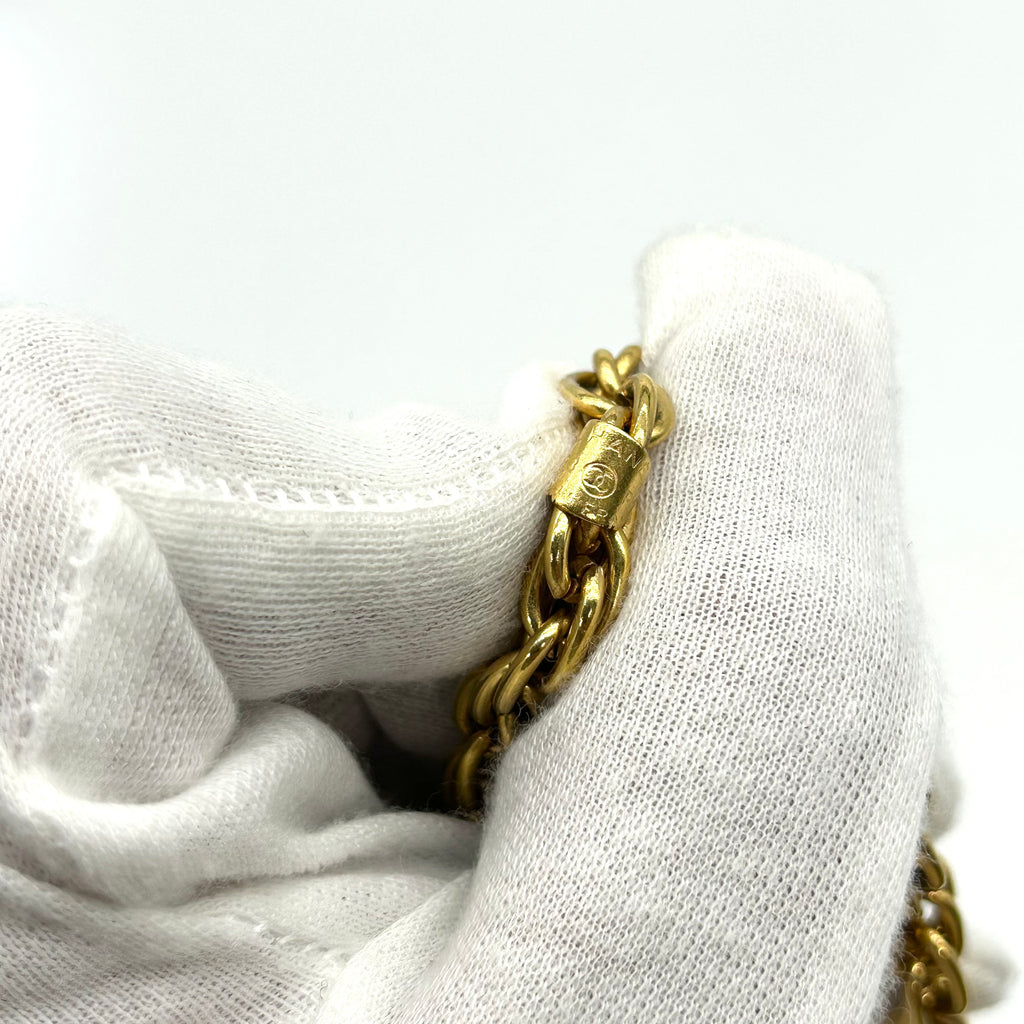 Chanel Vintage Coin Sweater Chain Necklace Gold 93P