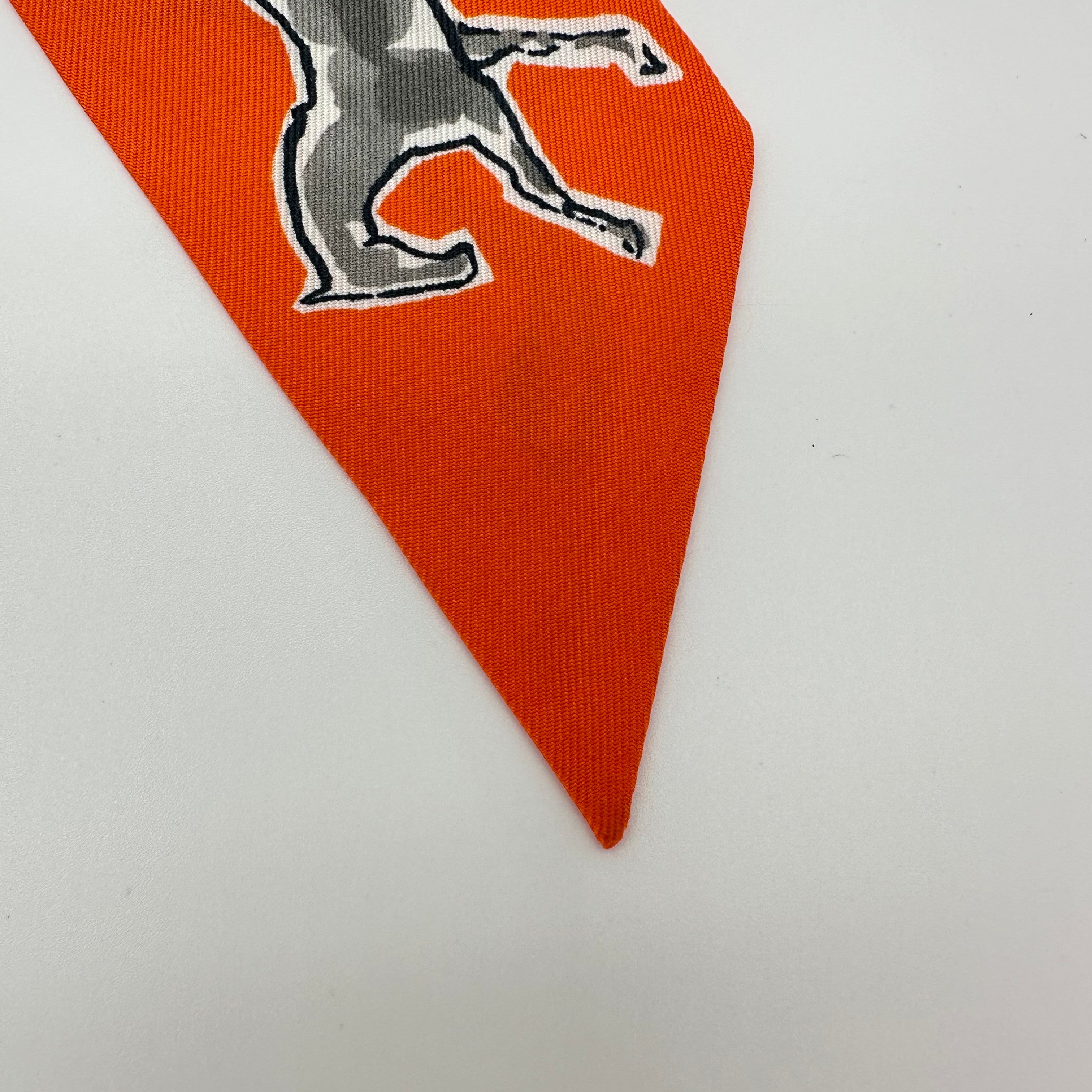 Hermes Chevaux en Liberte Twilly 100%Silk Orange 2021
