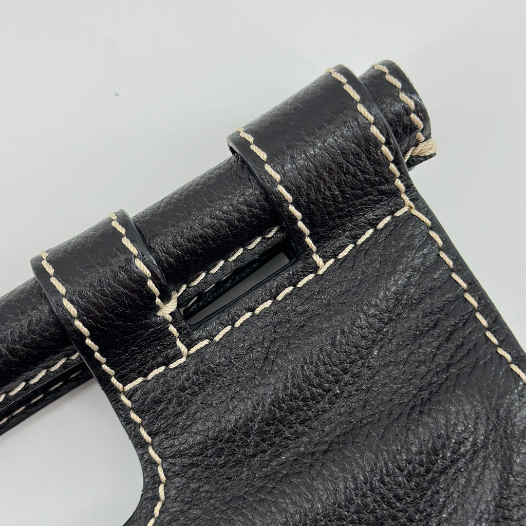 LOEWE Vintage Shoulder Bag Dual Exterior Pockets Gold Hardware