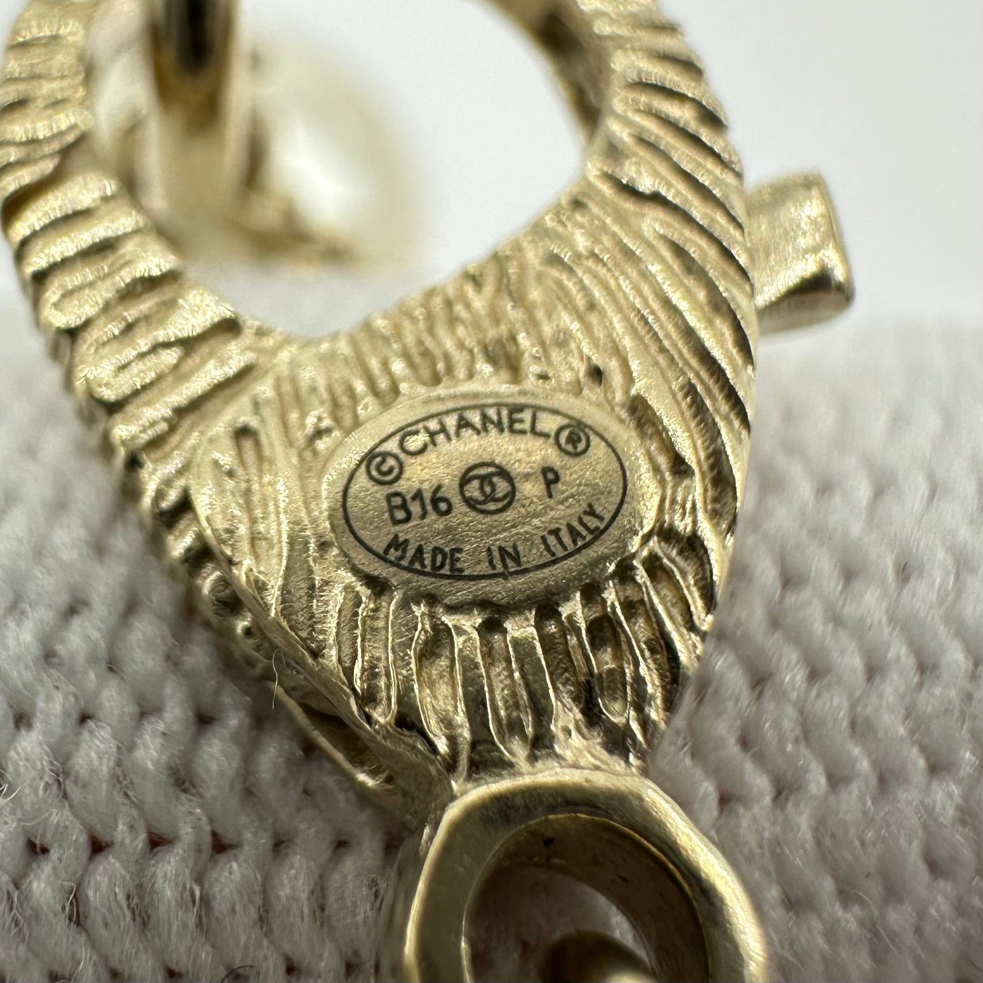Chanel Double C Pearl Sweater Chain Necklace
