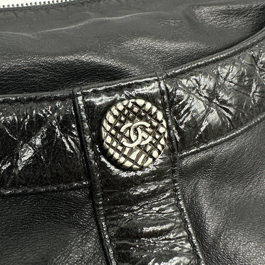 Chanel Lambskin Large Black Hobo Shoulder Bag