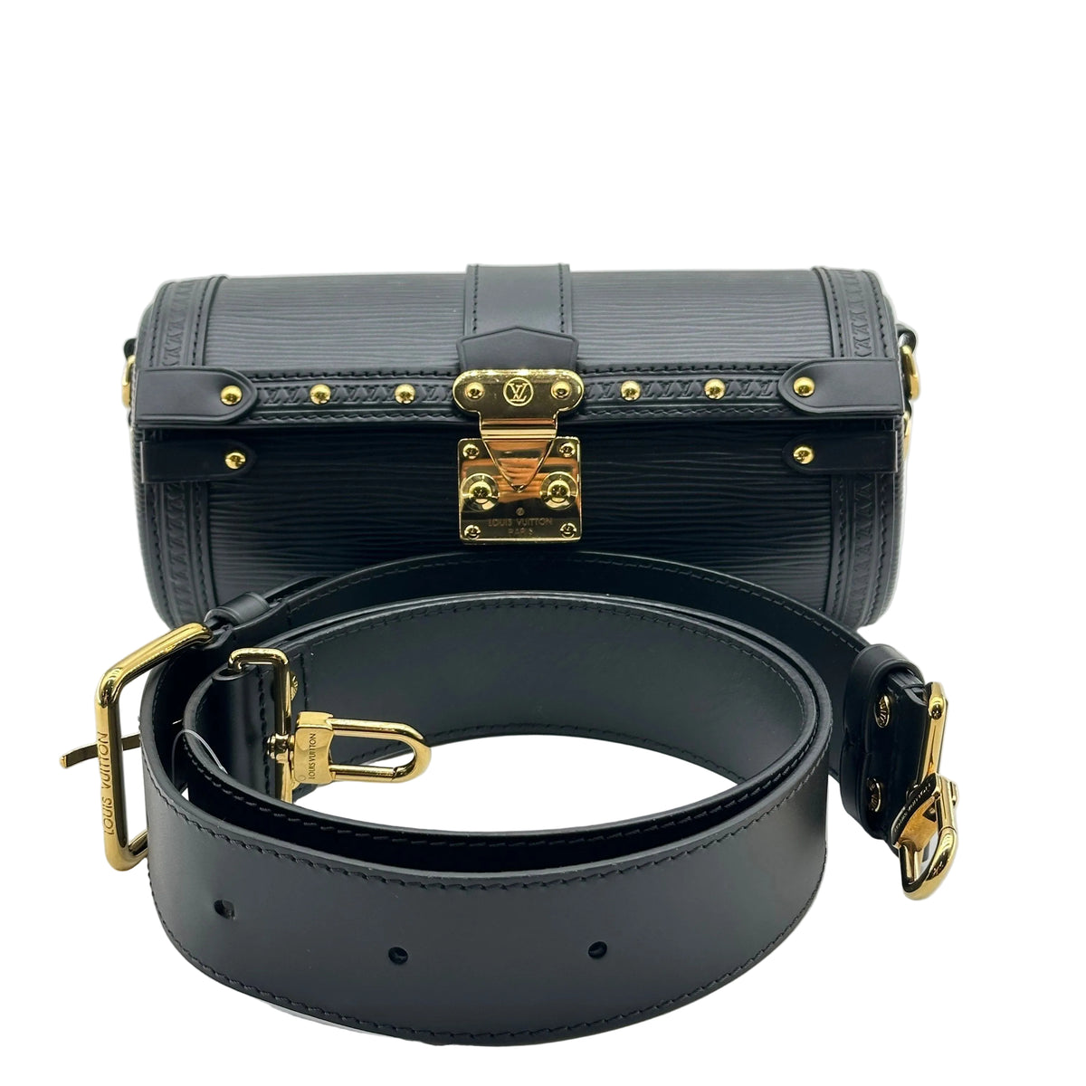 Louis Vuitton Epi Leather Papillon Trunk Black Crossbody Bag M58655