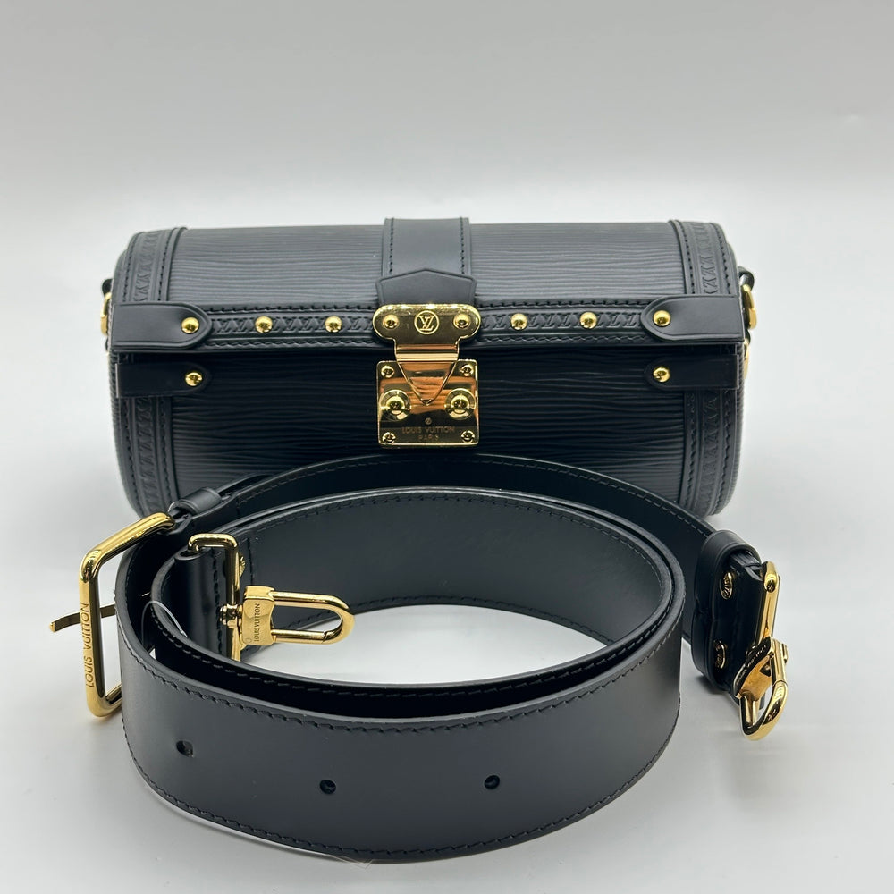 Louis Vuitton Epi Leather Papillon Trunk Black Crossbody Bag M58655