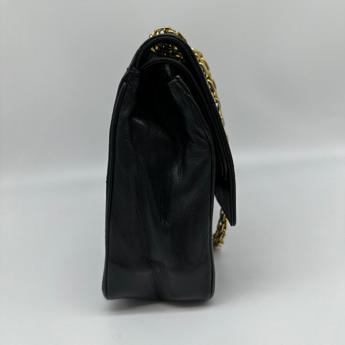 Chanel Quilted Lambskin Double Flap Black Chain Shoulder Bag