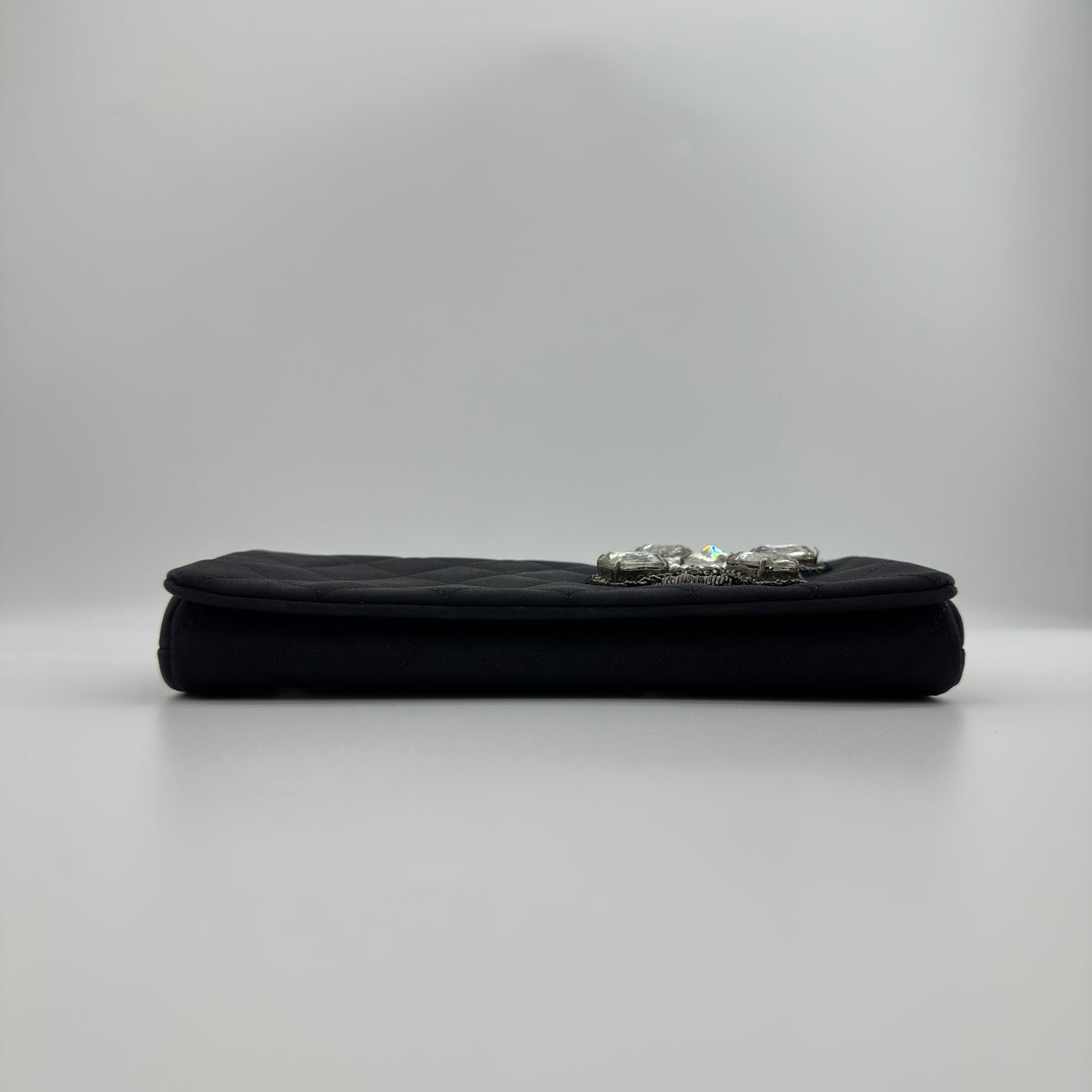 CHANEL Pearl Bijou Black Satin Rhinestone Embellished  Shoulder Bag Evening Bag 10XXXXXX