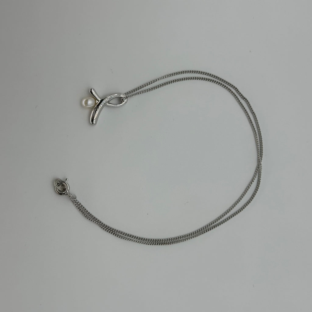 TASAKI Akoya Pearl Necklace with Cross Motif Silver