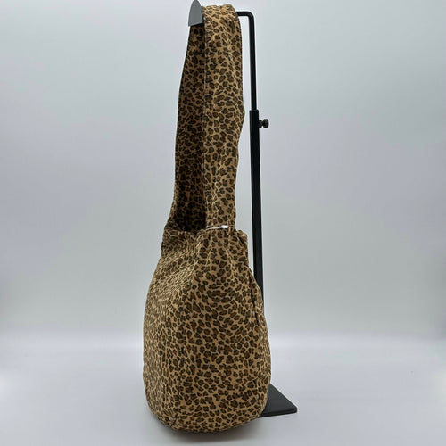 bottega Veneta  nylon leopard print hobo shoulder bag