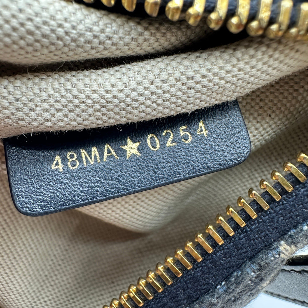 Dior Oblique Canvas Navy Leather Shoulder Bag