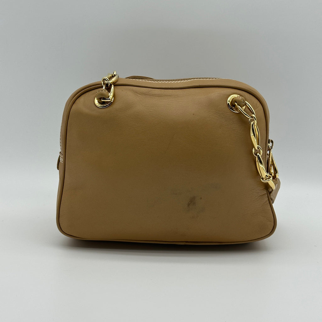 Loewe Anagram Lambskin Beige Chain Shoulder Bag
