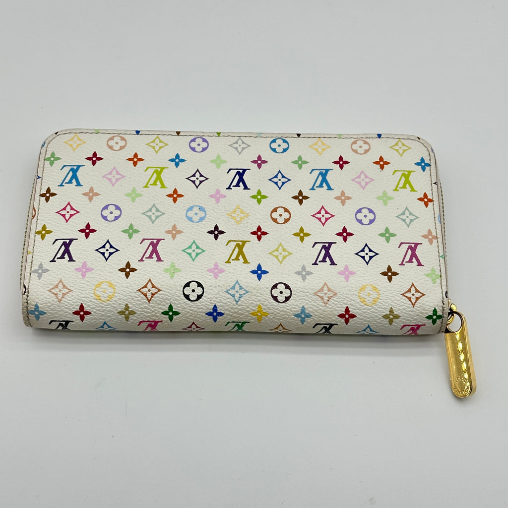 LOUIS VUITTON M60274 monogram mutlicoloer zippy wallet WHITE+ORANGE LV ×TM