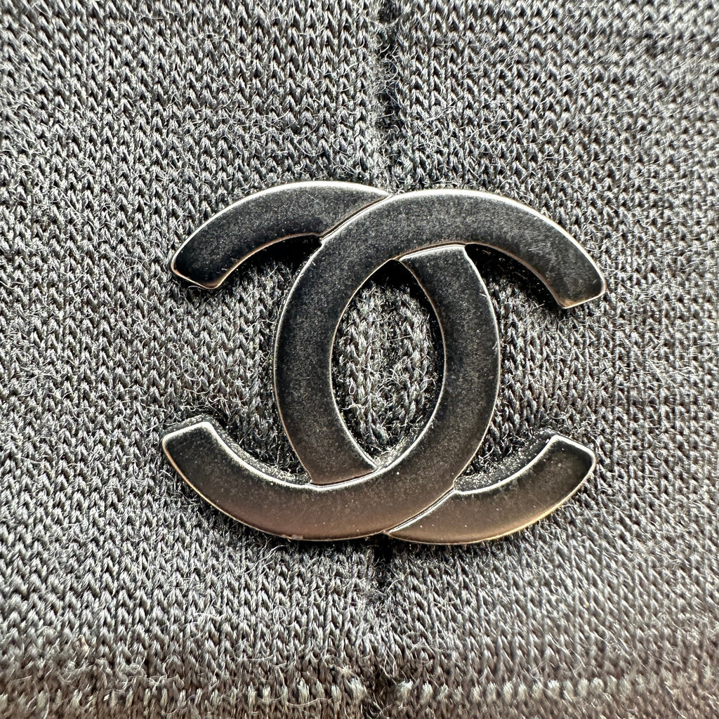 Chanel Chocolate Bar Cotton Chain Shoulder Bag Black Black Metal Fittings 7040713 7XXXXXX