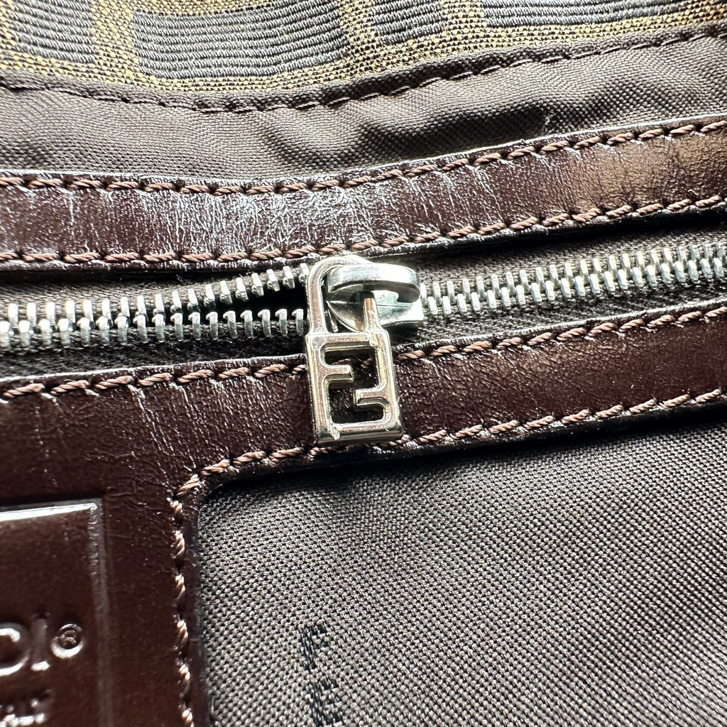 FENDI Zucca FF Logo Mamma Baguette Shoulder Bag Vintage