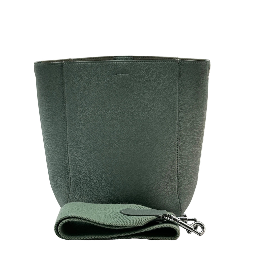 Celine Sangle Leather Green Bucket Shoulder Bag