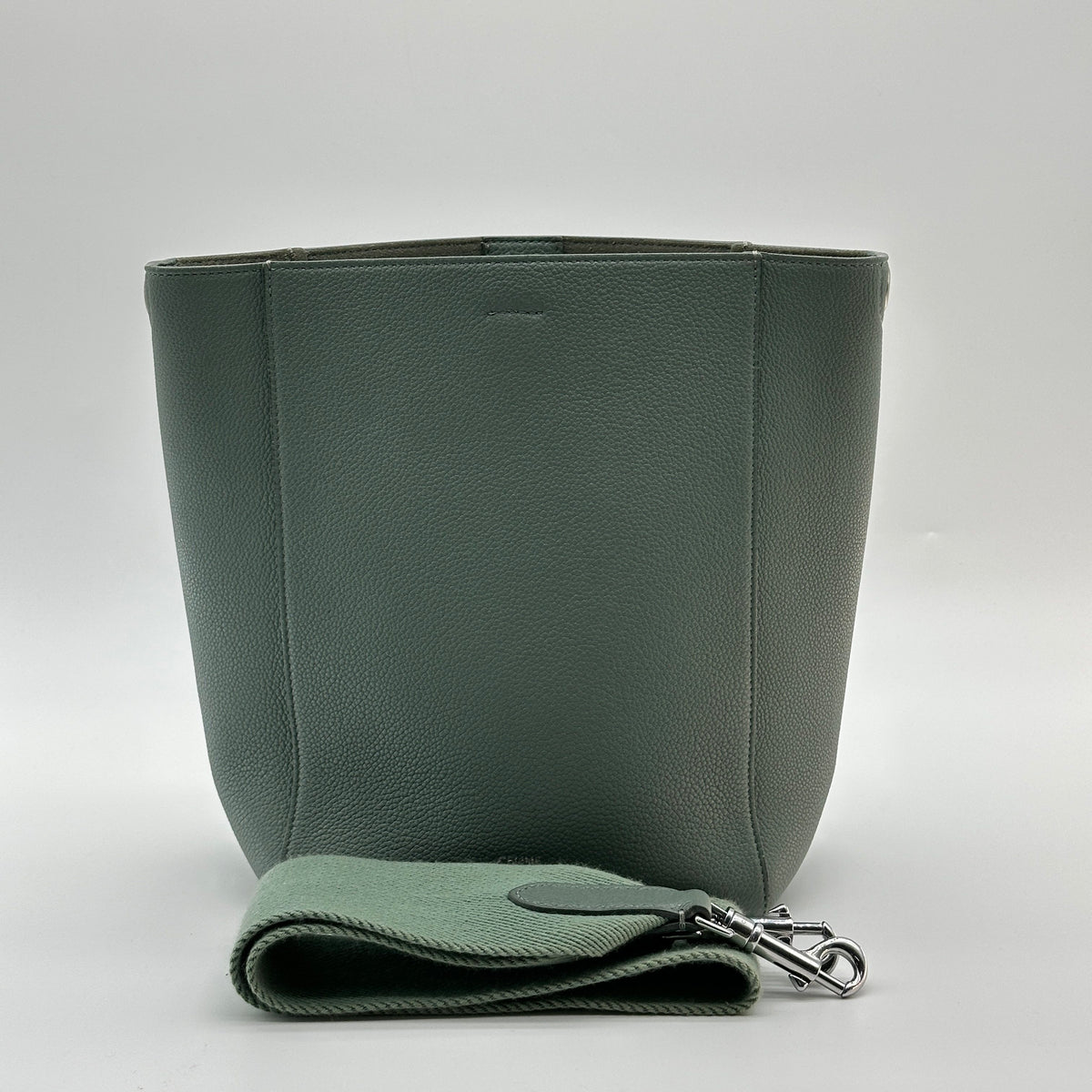 Celine Sangle Leather Green Bucket Shoulder Bag