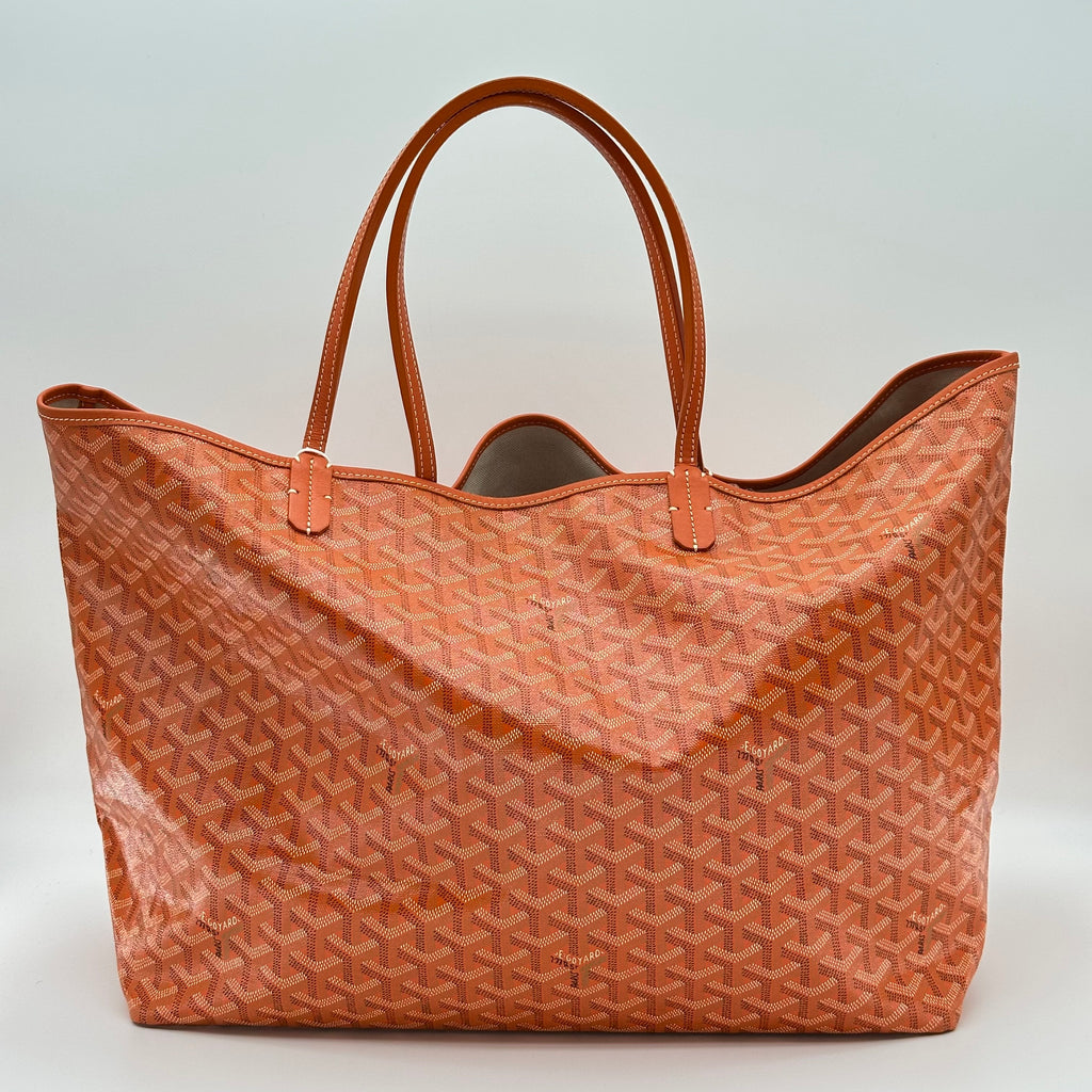 Goyard Saint Louis GM PVC & Leather Tote Bag Orange