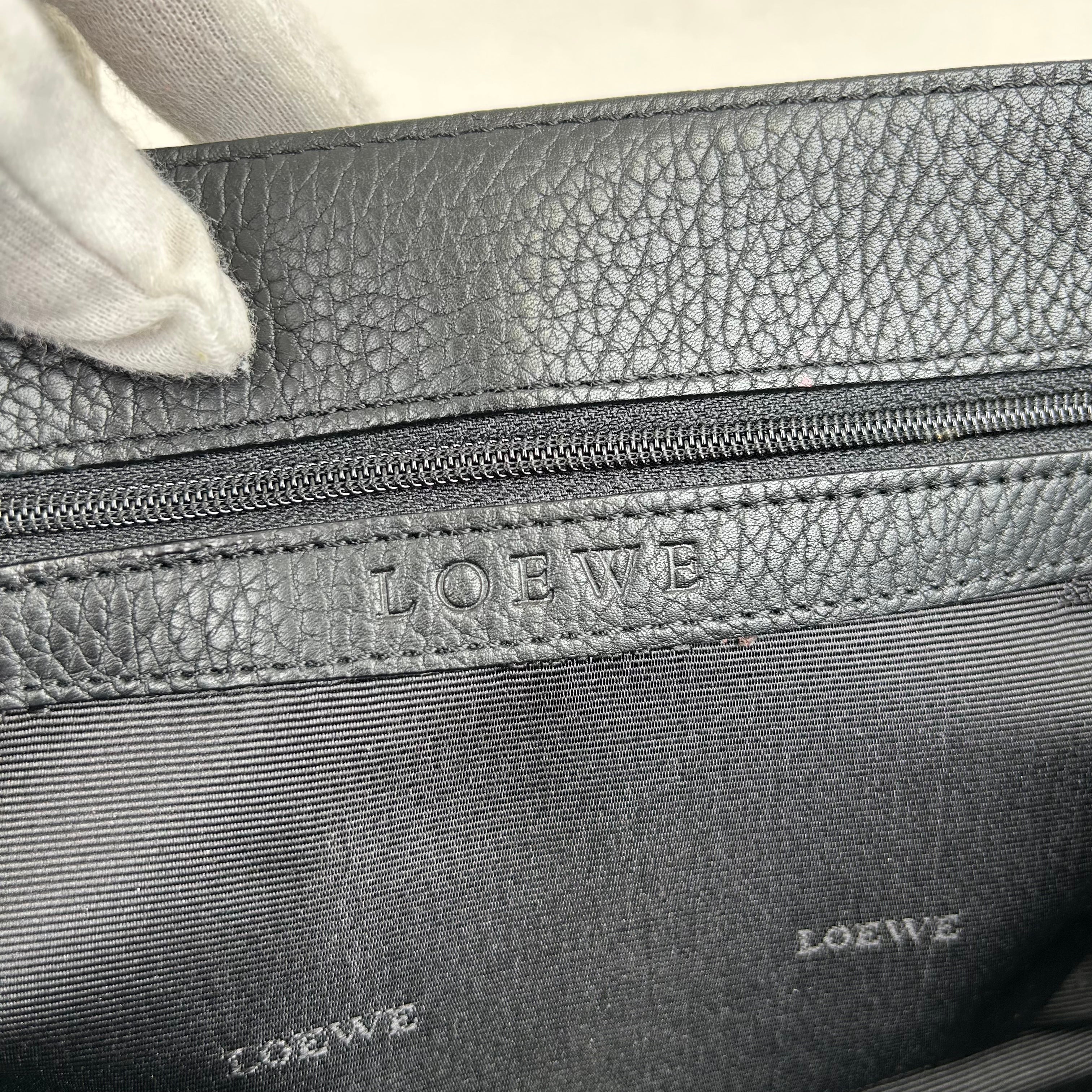 Loewe Vintage Leather Shoulder Bag Handbag Black