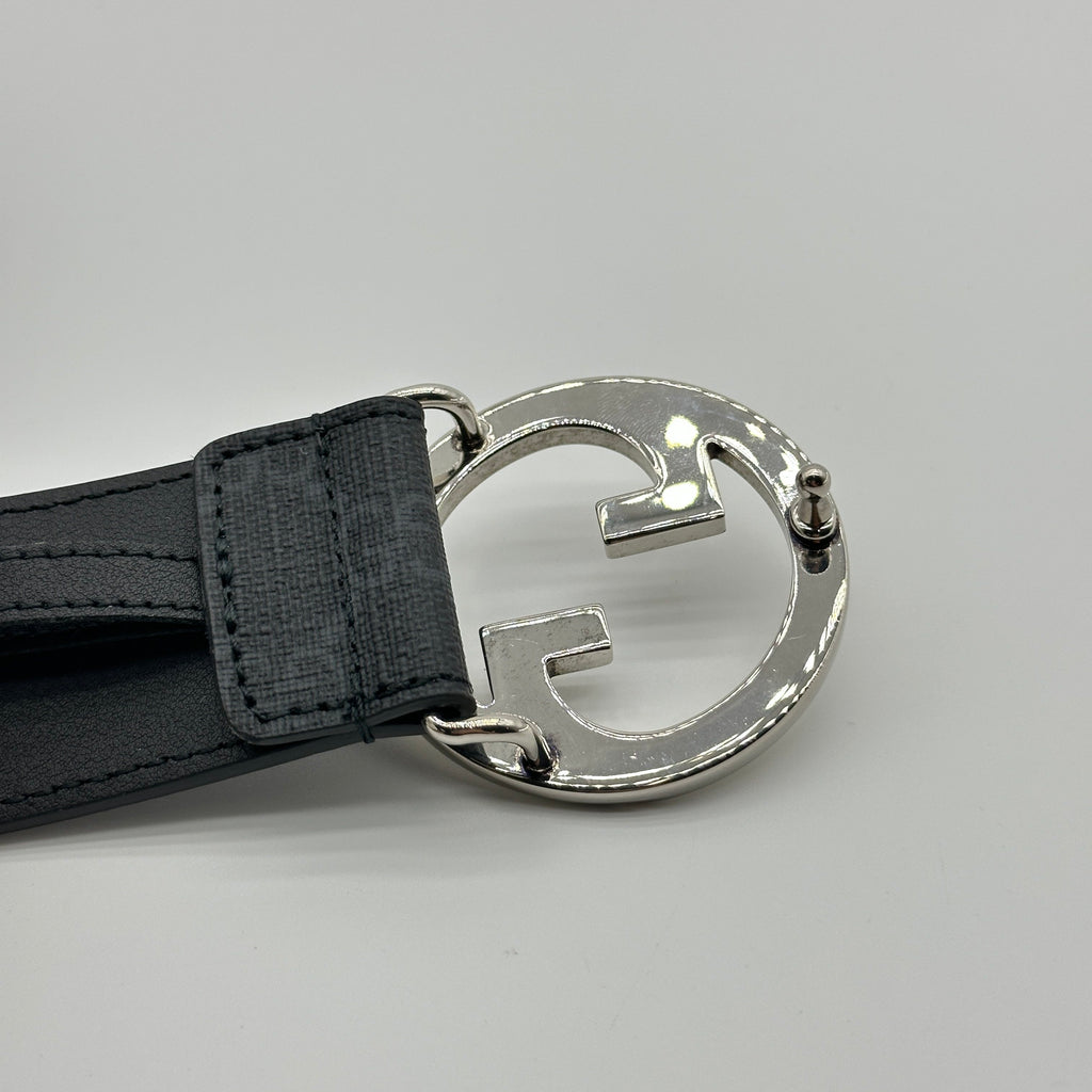 gucci gg supreme leather belt black