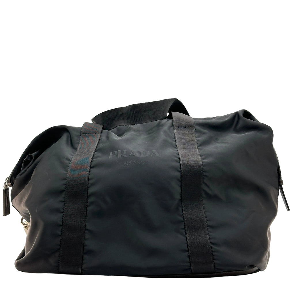 Prada Nylon Boston Black Travel Bag