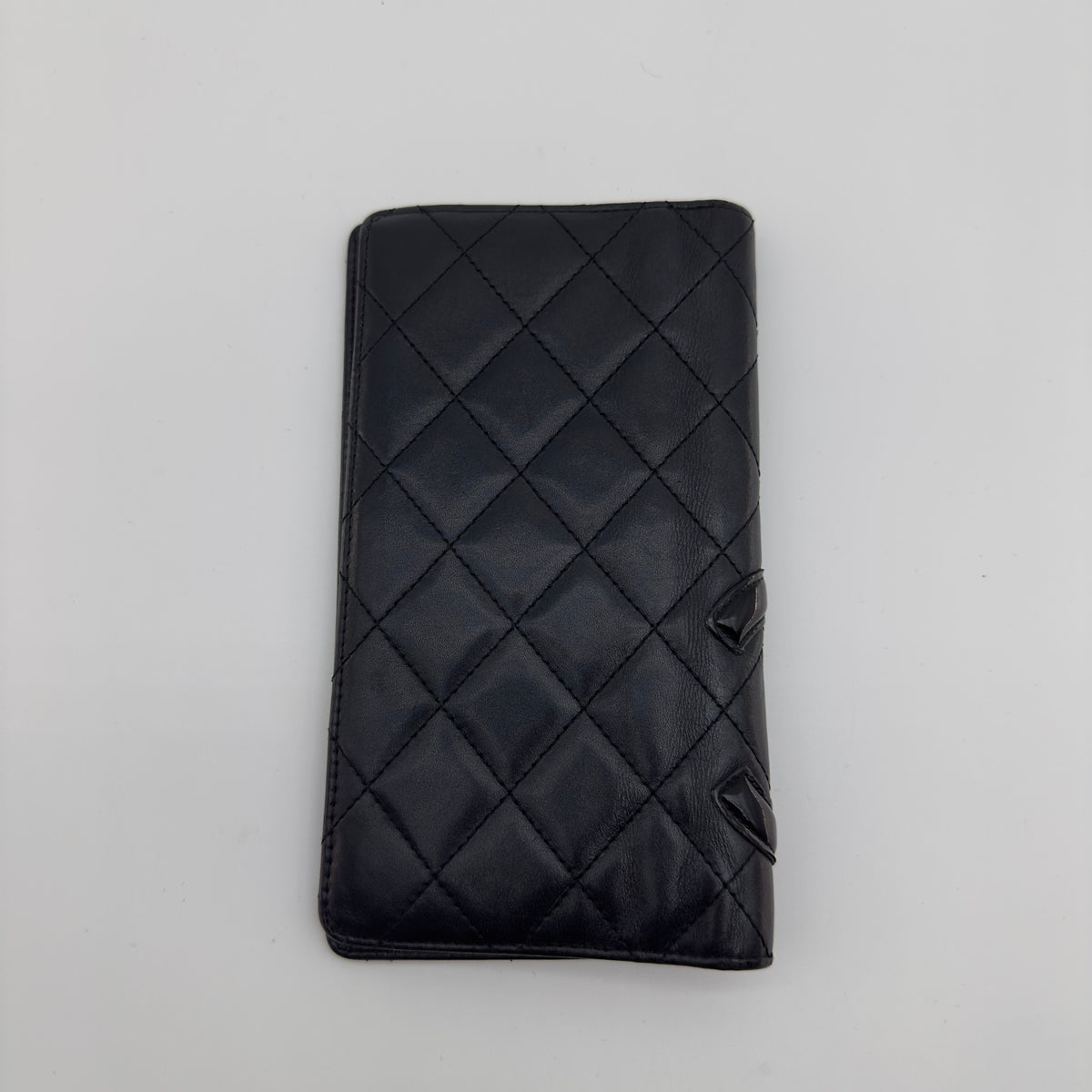 Chanel Quilted Calfskin Cambon Line Long Black and Pink Bifold Wallet