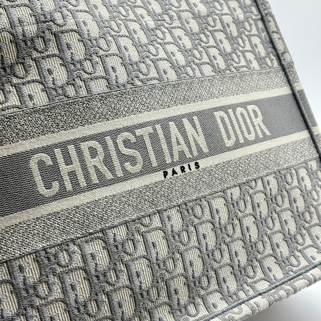 Christian Dior Bicolor  Embroidery Book Tote Medium Bag