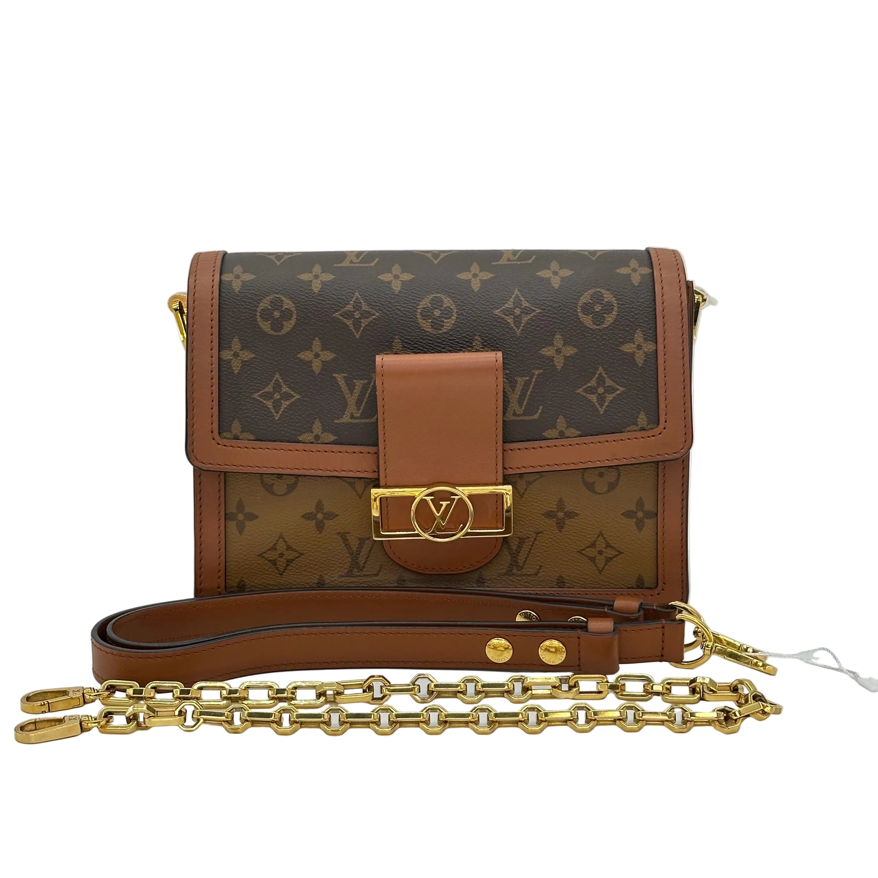 LOUIS VUITTON GHW Dauphine MM 2 Way Shoulder Bag M44391 Monogram Reverse