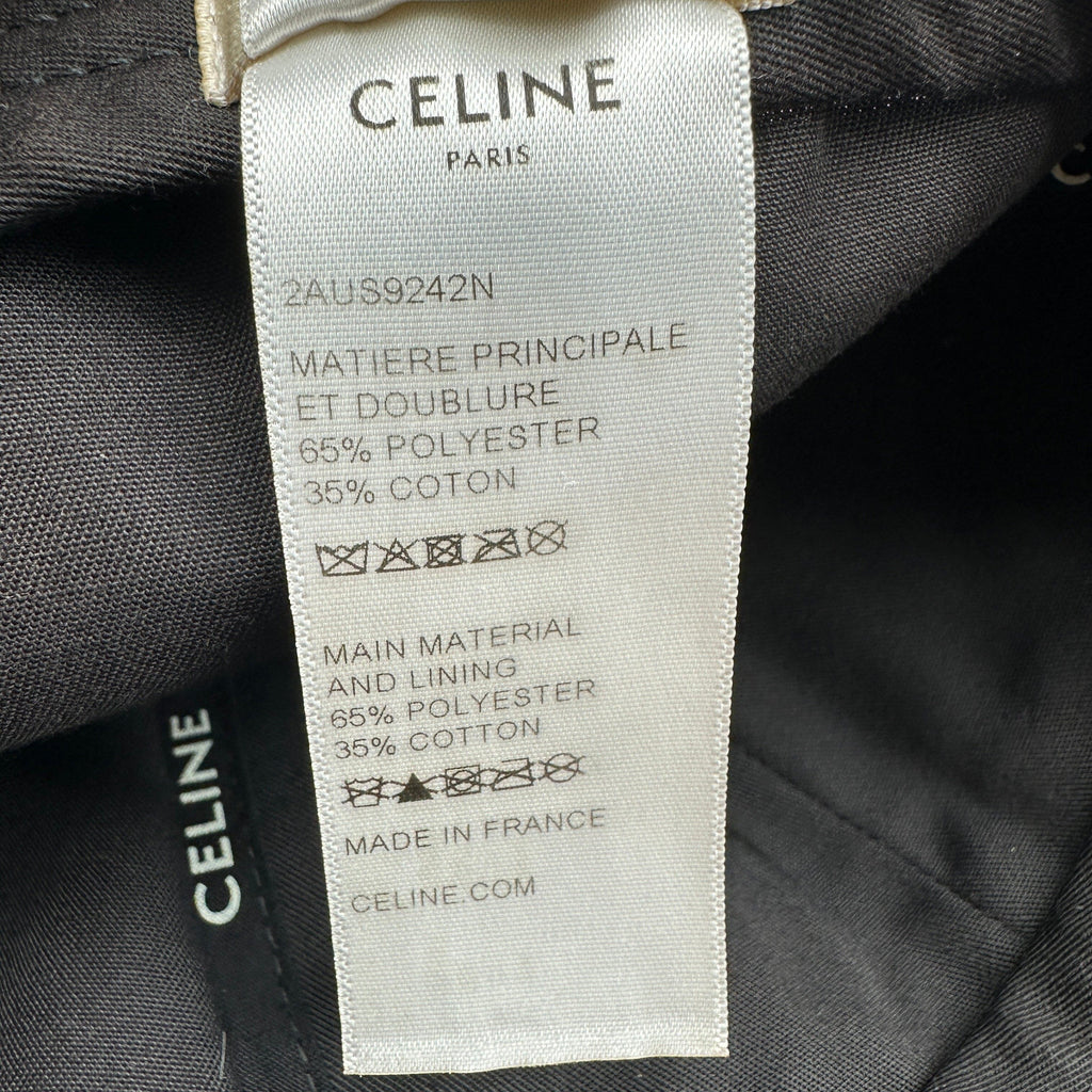 Celine Logo Cap L Cotton Black Wears Marked With odor Lint on fabric Frayed