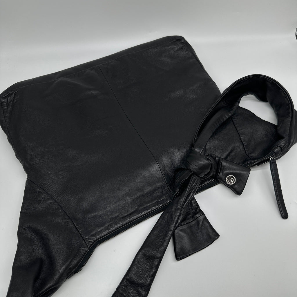Chanel Lambskin Large Black Hobo Shoulder Bag
