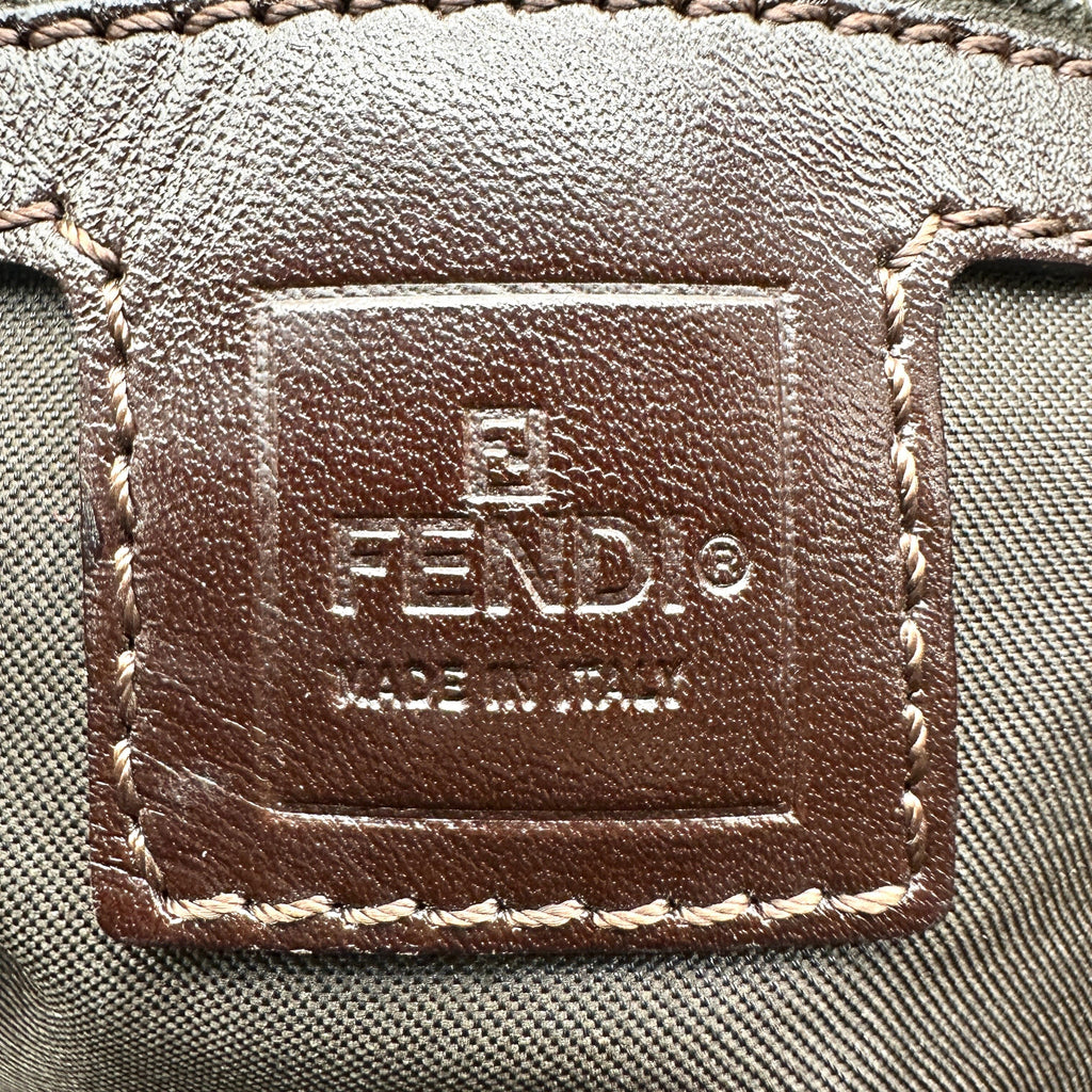 Fendi Zucca Canvas Baguette Medium Brown Shoulder Bag