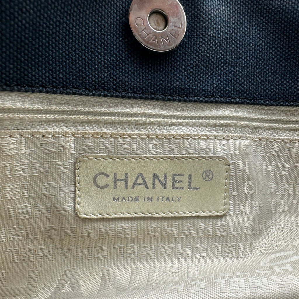 Chanel Quilted Number 5 Rope Handle Navy Tote Bag
