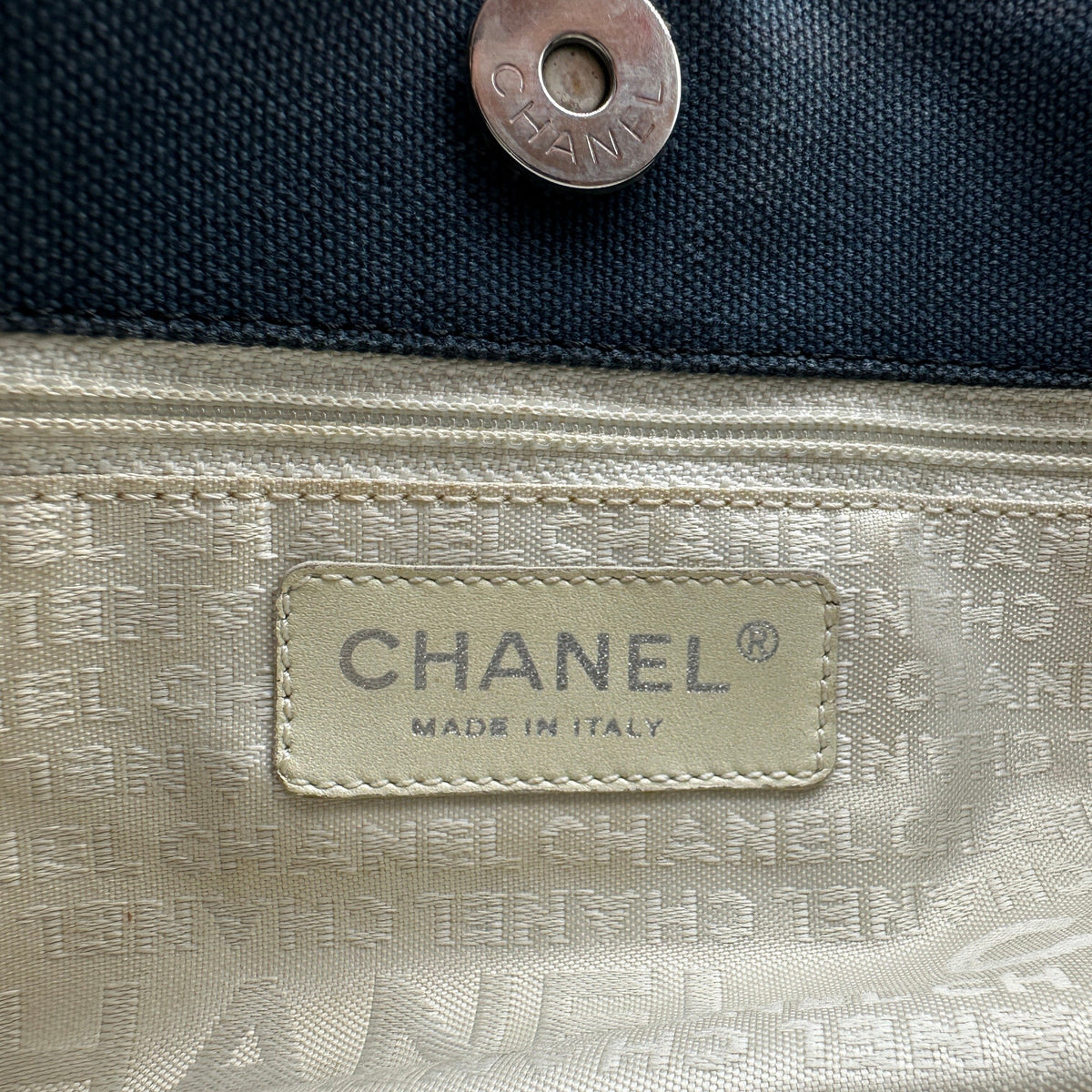 Chanel Quilted Number 5 Rope Handle Navy Tote Bag