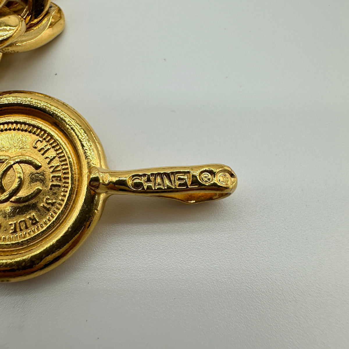 Chanel Gold Chain Coco Mark Coin Charm Belt