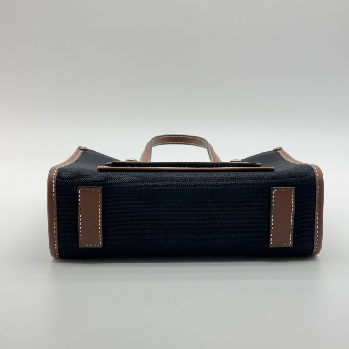 Burberry Canvas & Leather Freya Mini Black/Brown Crossbody Bag
