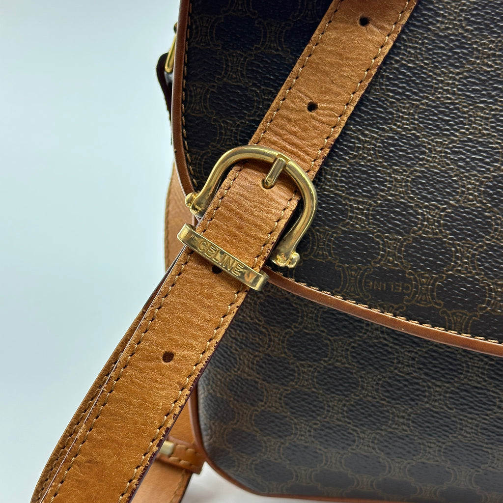 vintage celine starball brown macadam triomphe shoulder bag