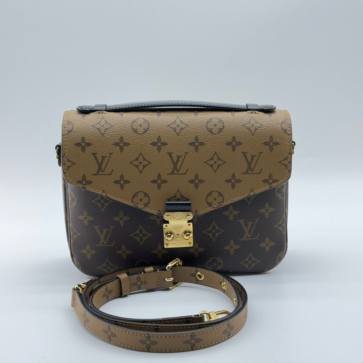 Louis Vuitton Monogram Reverse Pochette Métis MM M44876 Brown RFID Detected