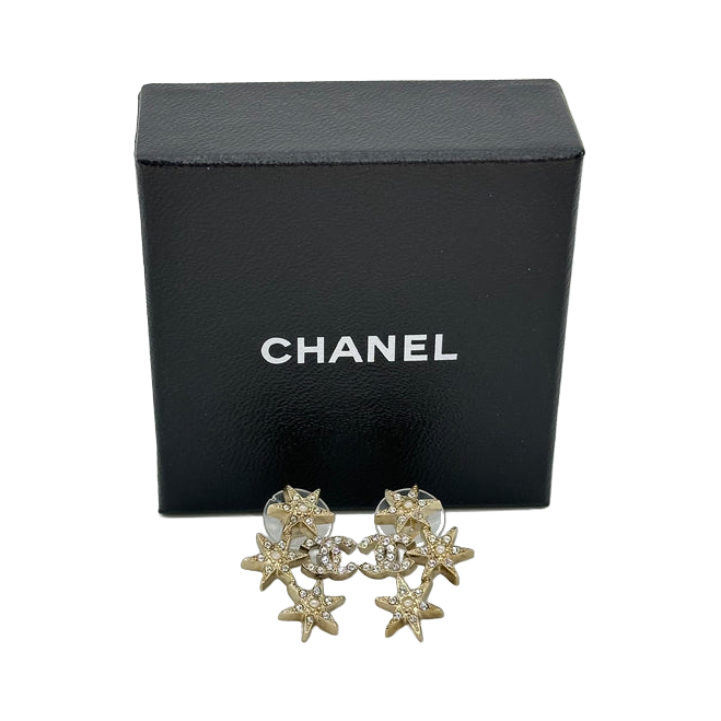 シャネル Crystal-Embellished Star Stud イヤリング