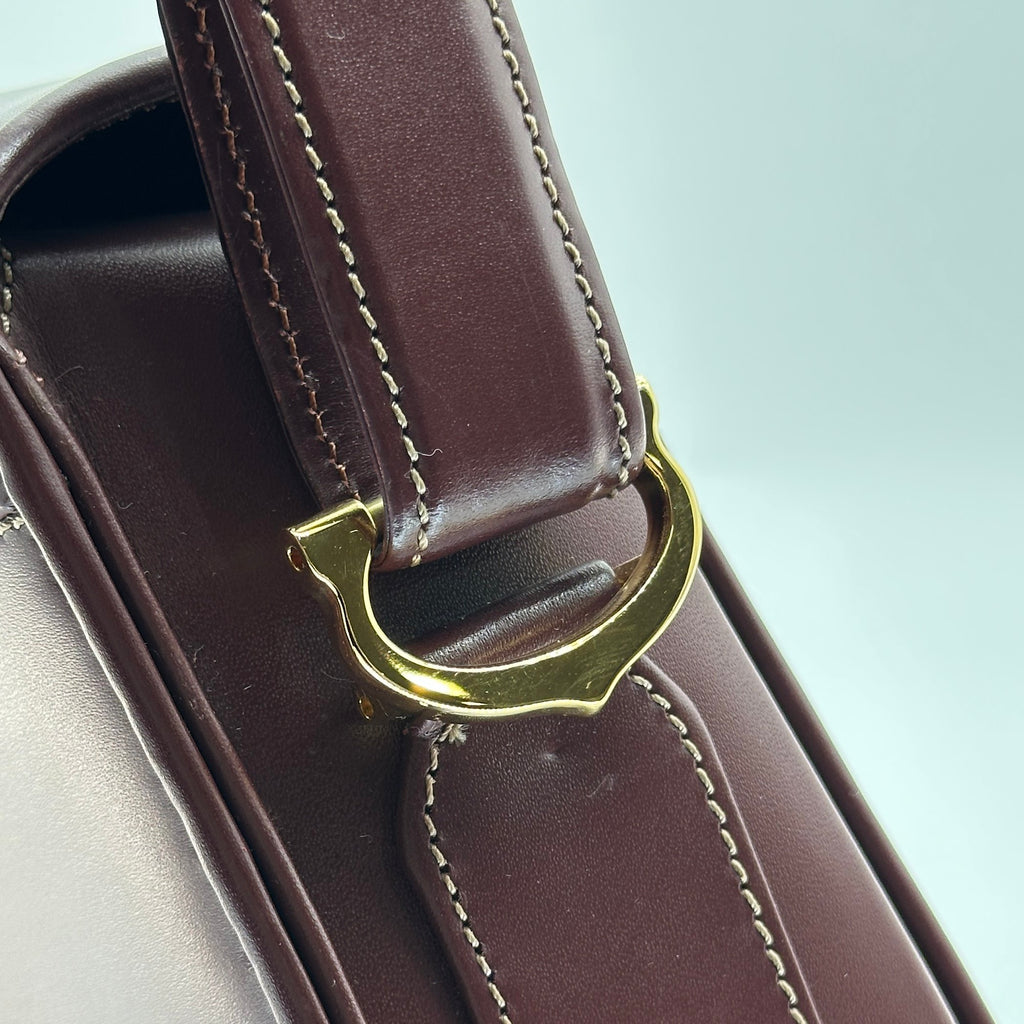 cariter must de cartier burgundy bordeaux shoulder bag
